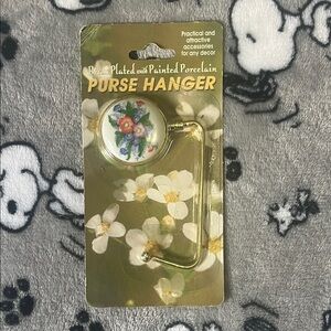 Floral Purse Hanger with Brass Finish